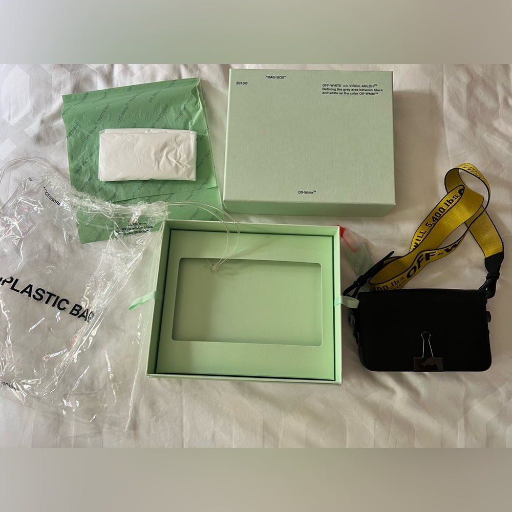 OFF-WHITE Binder Clip Bag Mini Black Yellow
